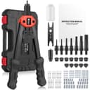 JiGiU 2 in 1 Rivet Nut Tool and Rivet Gun, Professional Hand Rivnut Gun Rivet Nut Gun Tool Heavy Duty Rivnut Tool Kit with M3 M4 M5 M6 M8 M10 M12 & 3.2/4.0/4.8/6.0/6.4 Rivet Heads,110 Nuts & 50 Rivets - 9