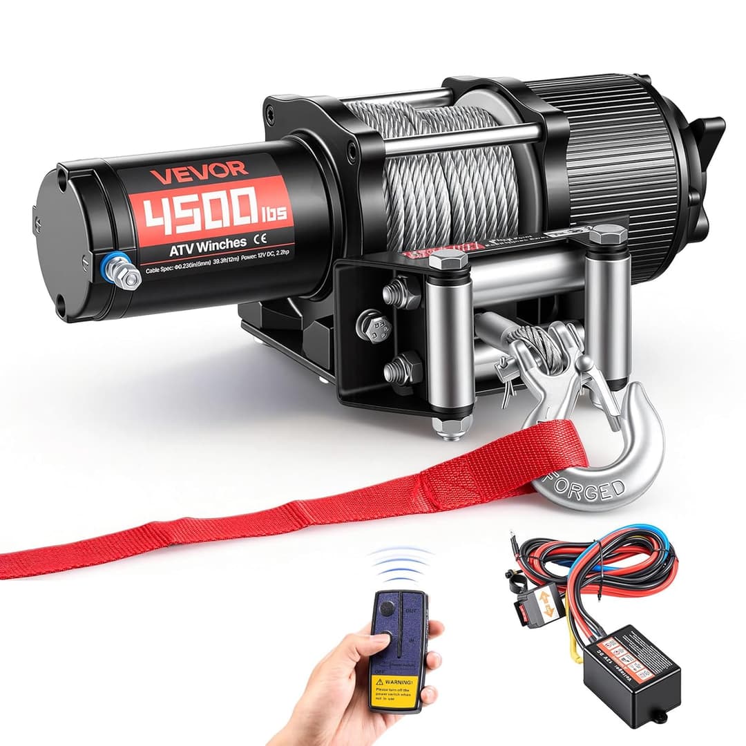 VEVOR Treuil Électrique 12 V CC 2041 kg Treuil pour Quad …