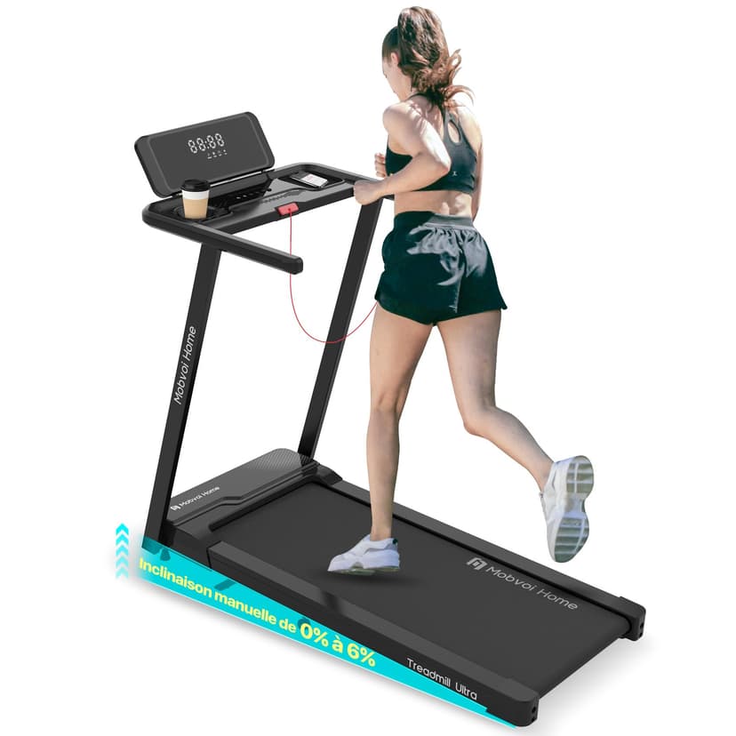 Mobvoi Home Smart AI Treadmill Ultra 6% Incline 3 in 1 Walking Pad Treadmills for Home Office TicSports APP 2.5HP Running Treadmill Handrail Holder for Cup Phone Laptop Speaker 12 KMH 120KG - 1