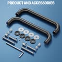 Ranbo Shower Glass Door Handle, 203mm (8 Inch) Hole Centres, Matt Black, 304 Stainless Steel, 1.0mm Thick Tube, Fits 6–12mm (1/4"–1/2") Glass, for Bathroom Door Installation or Replacement. - 5