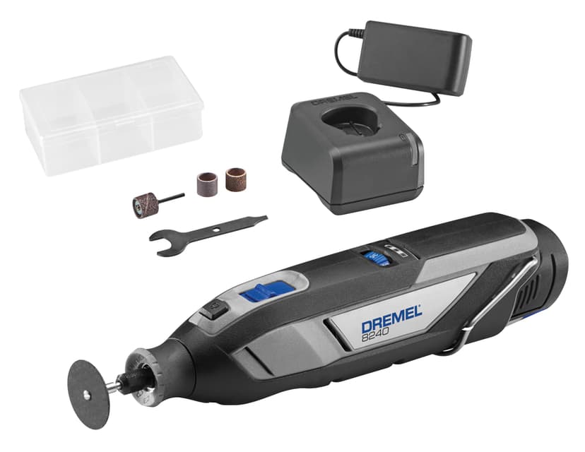 Dremel 8240 Battery Rotary Tool, 12V 3Ah Lithium-Ion Battery, Multifunctional Tool Set with 5 Accessories, Variable Speed 5,000-35,000/min, and Fast Charging Time - 1