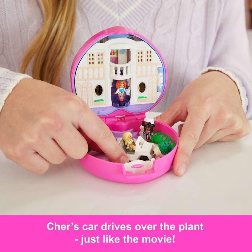 Polly Pocket x Clueless Collector Compact, Micro Dolls and Playset, 5 Themed Accessories Including Toy Car, Cher, Dionne, & Tai, JCC21 - 3