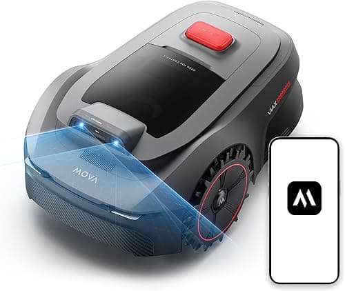MOVA ViAX Robotic Lawnmower—Wireless Limiting, AI-Assisted Maps with UltraEyes 1.0, U-Shaped Paths, Dual Vision Obstacle Avoidance, Improved Edge Banding, Complex Lawns, Smart App Management