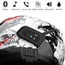 Lemnoi V6 Pro Bluetooth Intercom Headset for Motorcycles, Communicator for Helmet, IPX5 Waterproof and Intercom Between 6 Motorcyclists - 6