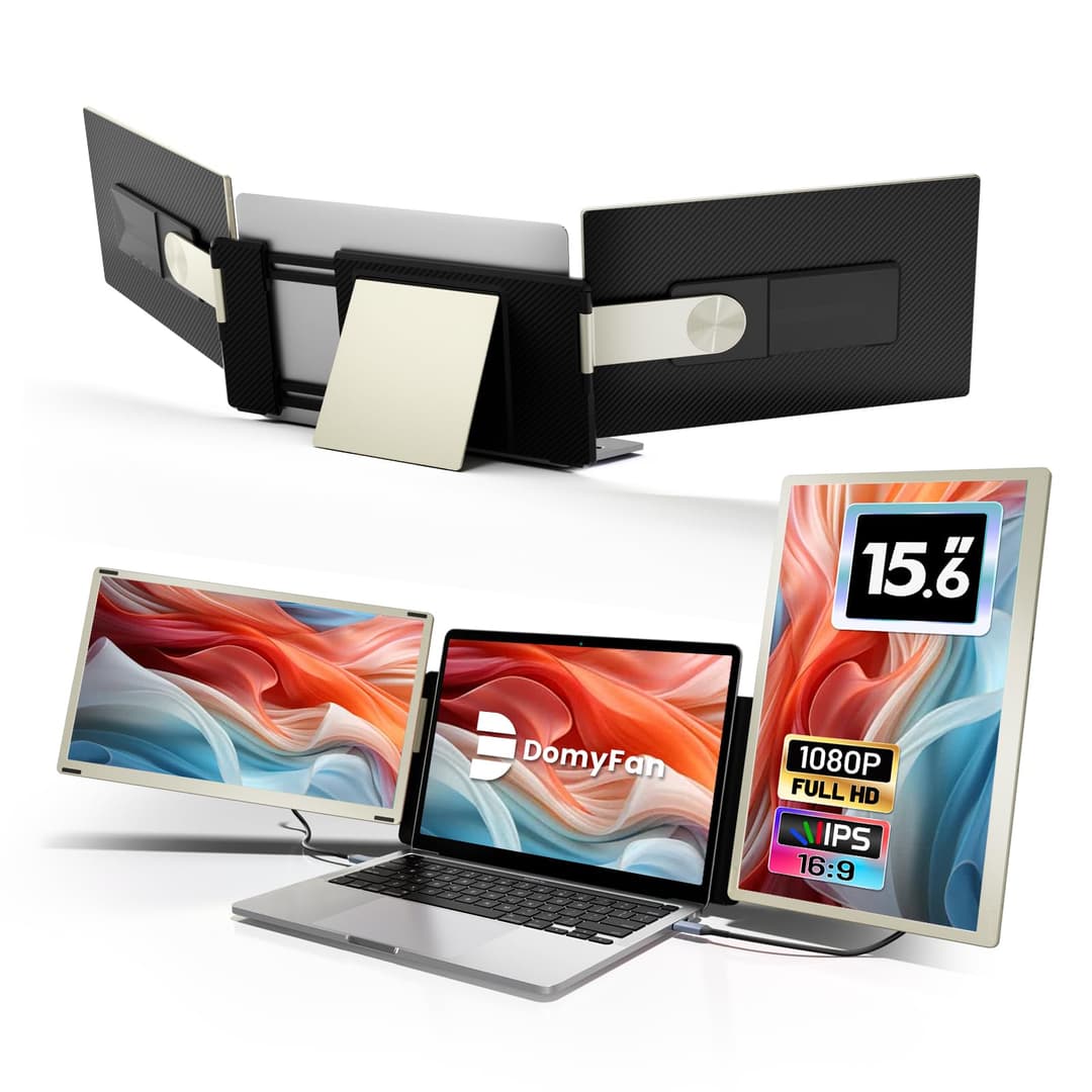 Domyfan Écran Portable 15.6" Triple Moniteur pour Ordinat…