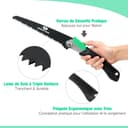 Mossy Oak Pruning Saw, Folding Hand Saw with Secure Lock, 3 Blades Made of Cr-V and 65Mn, for Wood, Bone, PVC, Tree Pruning, Camping, Hunting, Non-Ferrous Metal, Solid TPR Soft Grip and Portable Pouch - 3
