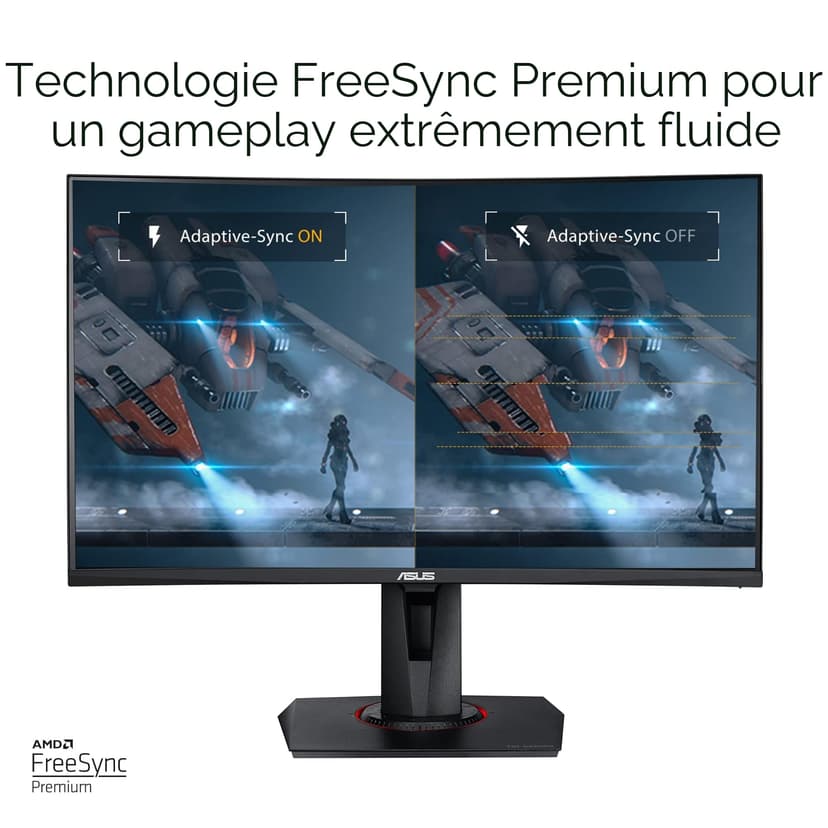 ASUS TUF Gaming VG27VQM - Ecran PC Gamer Esport 27" FHD - Dalle VA incurvée - 240Hz - 1ms - 1980x1080 - Display Port, 2X HDMI et 2X USB-A - Haut-parleurs - AMD FreeSync - Extreme Low Motion Blur - 4