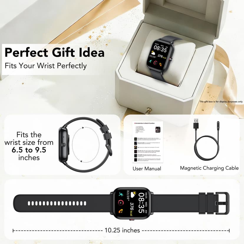 Women's Smart Watch, 1.83 Inch HD Smartwatch, 20 Days Battery Life with Bluetooth Call, Heart Rate Monitor, Sleep, Sports Watch with IP68 Waterproof, 112+ Sports Modes for Android/iOS - 8