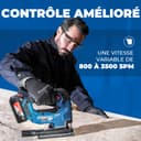Dong Cheng Scie Sauteuse Sans Fil 18V Sans Balais, Scie Sabre Pendulaire course de 26 mm, 6 Vitesses, Coupe Biseau 0-45°, Double LED & Souffleur - Avec Batterie 4Ah, 6 Lames, Chargeur et Caisse Pro - 7