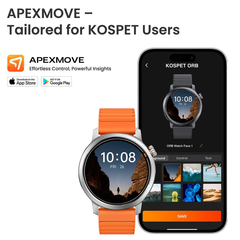 KOSPET ORB Smart Watch for Women Men, Ultra-Lightweight, 25 Days Battery Life, 1.43" AMOLED Fitness Watch with 24H Heat Rate Monitor & Sleep Tracking, 175+ Sports Modes, IP68 Waterproof Silver - 8