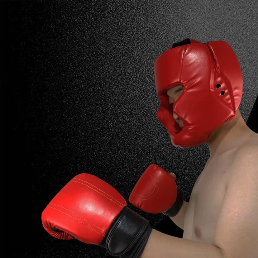 red helmet, head protection, kickboxing, karate, boxing helmet, sparring - 6