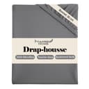 H HANSEL HOME Fitted Sheet, Breathable and Soft Microfibre, Height 30 cm, 360° Elastic – Fitted Sheet 150 x 190/200 cm – Dark Grey - 1