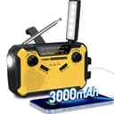 PRUNUS J-369 Wind Up Radio Solar, AM/FM Emergency Hand Crank Radio, Battery Radio with 3000mAh Power Bank, LED Torch, SOS Alarm, USB Phone Charger Perfect for Emergencies & Outdoor Survival - 1