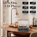 Gueray CD Player with Speakers HiFi Stereo Sound Vintage CD Player Bluetooth for Home, Retro Wood CD Players FM Radio with Remote Control, Support USB/AUX/Type-C Playback for Audio Books - 4