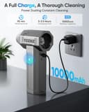 Yeeke Compressed Air Duster, Air Blower 180000 RPM & 400 G Wind Pressure, AST Charging Air Duster Electric with 10000 mAh Battery, 4-Gear Computer Air Duster PC Cleaner with LED Light for Cleaning - 3