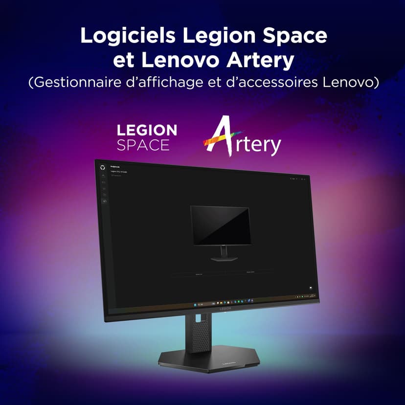 Lenovo Legion 27Q-10 OLED - Écran Gaming de 26.5" avec Eyesafe (QHD, QD-OLED, 240Hz, 0.03ms GtG, 2xHDMI+DP, AMD FreeSync Premium) - Réglage en Inclinaison - Noir - 4
