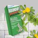 ROUNDUP Désherbant Concentré Cours, Allées & Terrasses – Format Économique 800ml – Action 2-en-1 Mauvaises Herbes & Mousses – Effets dès 1h - 7