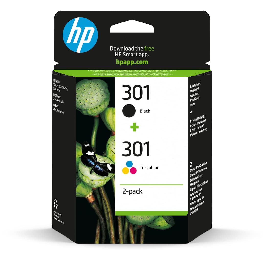 HP 301 Black & Tri-Colour Original Ink Cartridges Multipa…