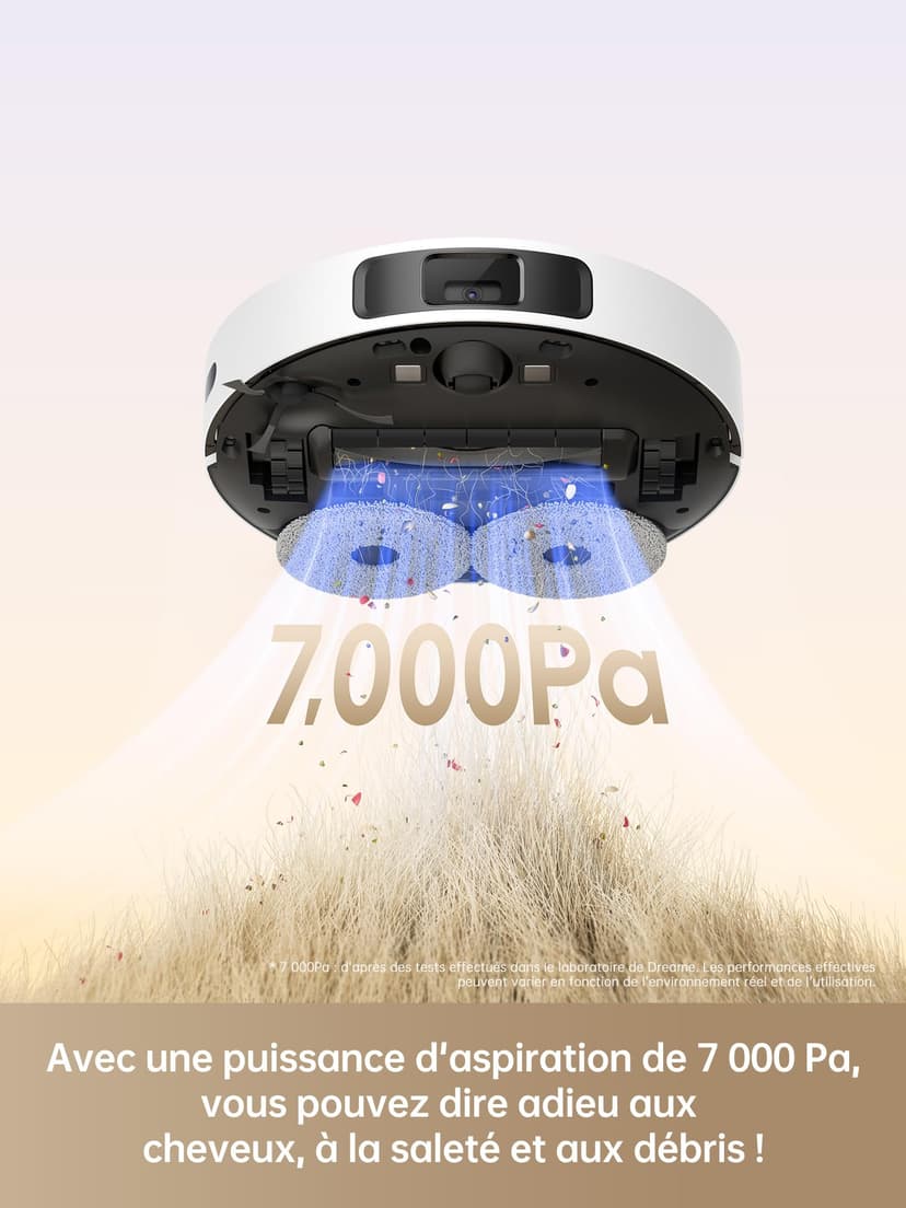 dreame L10s Pro Gen 2 Robot Aspirateur Laveur 7 000 Pa, Levage Automatique des Serpillières, Détection de Tapis par Ultrasons, Compatible avec Siri/Dreamehome, Poils d'animaux, Sol Dur et Tapis - 2