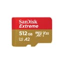 SanDisk 512GB Extreme microSDXC card +SD adapter, microSD card for smartphones, action cameras, drones, V30, up to 190 MB/s, SanDisk QuickFlow Technology, RescuePro Deluxe, UHS-I, 4k, V30, A2, C10, U3 - 1