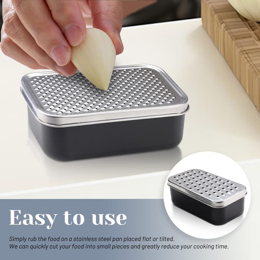 Cheese Grater with Container, Stainless Steel Cheese Shredder, Multifunctional Box Grater - 5