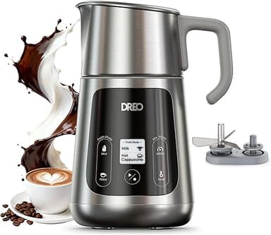 DREO All in 1 Electric Milk Frother [Upgraded], Automatic…