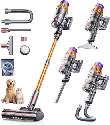 SunSare Cordless Vacuum Cleaner 65Mins 600W 50KPa, Cordle…