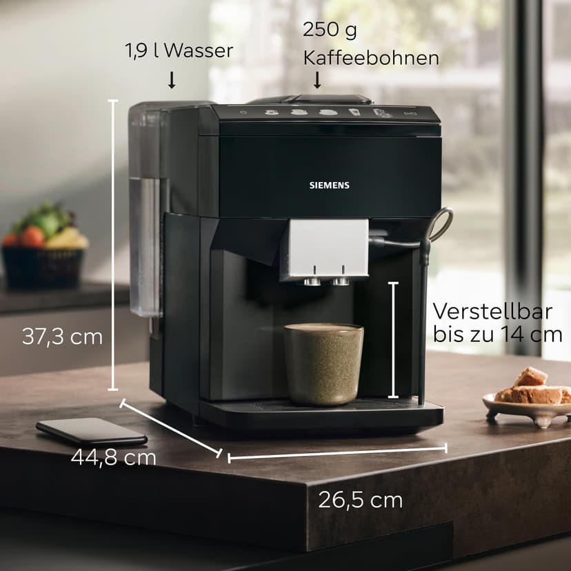 Coffee machine EQ500 classic claver lacquer black, black, water tank - 2