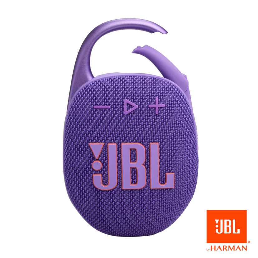 JBL Clip 5 - Ultra-Portable, Waterproof & Dustproof Bluetooth Speaker, Big Pro Sound with punchy bass, Integrated carabiner, Up to 12 Hours of Play, Made in part with recycled materials (Purple) - 6
