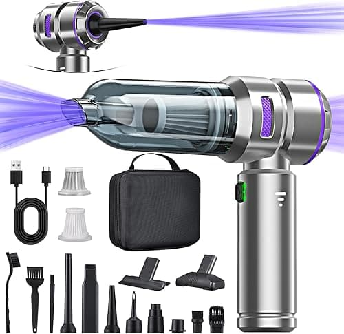 Micisty Aspirateur Voiture 4 en 1 Puissant 28000 PA Aspirateur à Main sans Fil 3 Vitesses 240 000 TR/Min pour Voiture, Cuisine, PC, canapé, Bureau, Maison et Nettoyage des Poils d'animaux