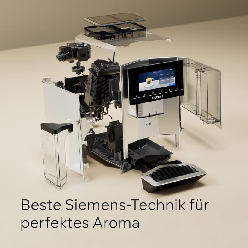 Siemens EQ900 TQ907D03 Fully Automatic Coffee Machine, App Control, Full-Touch Display, Barista Mode, Noise Reduction, Up to 10 Profiles, Automatic Steam Cleaning, 2 Bean Containers, 1500 W, Stainless - 8