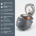 Yum Asia Panda Mini cuiseur à riz avec bol en céramique Ninja et logique floue avancée (3,5 tasses, 0,63 litre) 4 fonctions de cuisson du riz, 4 fonctions multicuiseur, 220-240V (Cobalt Grey) - 3