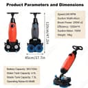 PixCy Laveuse Sol Professionnelle,Carrelage Autolaveuse sans Fil,2 Brosses Motorisées & Réservoirs 4L/6L,240 RPM Nettoyage Profond,pour Sols Durs & Carrelage,Portable Grey - 5