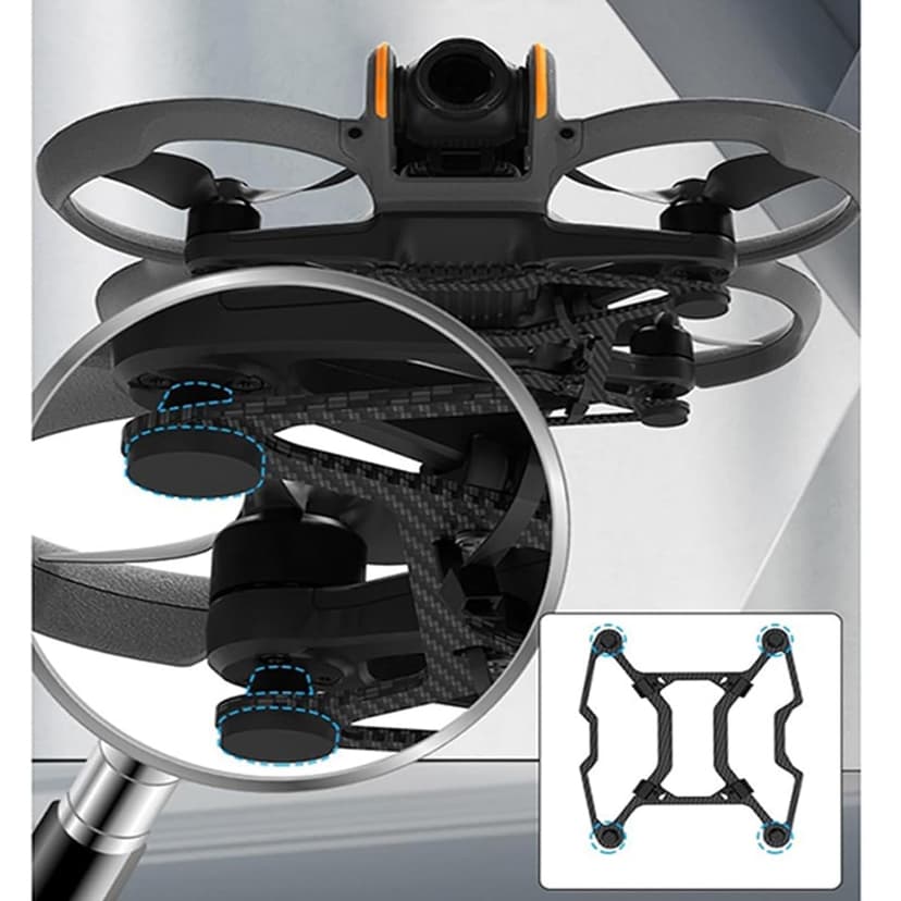 AVATA 2 Carbon Fiber Chassis Armor Protection, Anti-Collision Bottom Armor with Retaining Strap Drone Accessories for DJI AVATA 2, Corrosion Resistance & Wear Resistance - 2