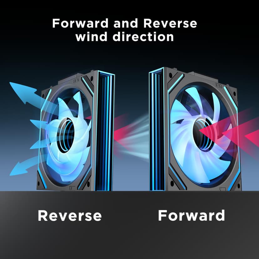 TZMRIT Interstellar-V2 Reverse Flow Infinity Mirror ARGB PWM PC Fans 120mm Black, Rgb Fan 120mm, Triple Pack - 8