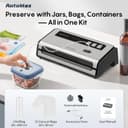 FRESKO Automatic Vacuum Sealer Machine, 140 Watt Food Vacuum Sealer with Double Heat Seal, Built-in Cutter & Bag Storage, Includes 10 pcs Pre-cut Bags and 1 Roll Bag(V6) - 2