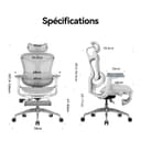 SIHOO Doro C300 Chaise de Bureau Ergonomique, avec Soutien Lombaire Dynamique, accoudoirs 3D et Dossier réglable, Repose-Pieds pour Un Confort accru, Expédiée en 2 Colis. Grigio(150 kg) - 9