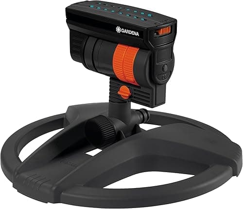 Gardena AquaZoom compact rectangular sprinkler: Sprinkler for watering areas of 9–216 m², range 3–18 m, spread 3–12 m, built-in filter (18708-20)