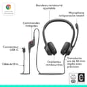 Logitech H390 Casque Filaire pour PC/Ordinateur Portable, Casque stéréo avec Microphone Anti-Parasite, stéréo, Commandes intégrées, certifié Works with Chromebook - Noir - 6