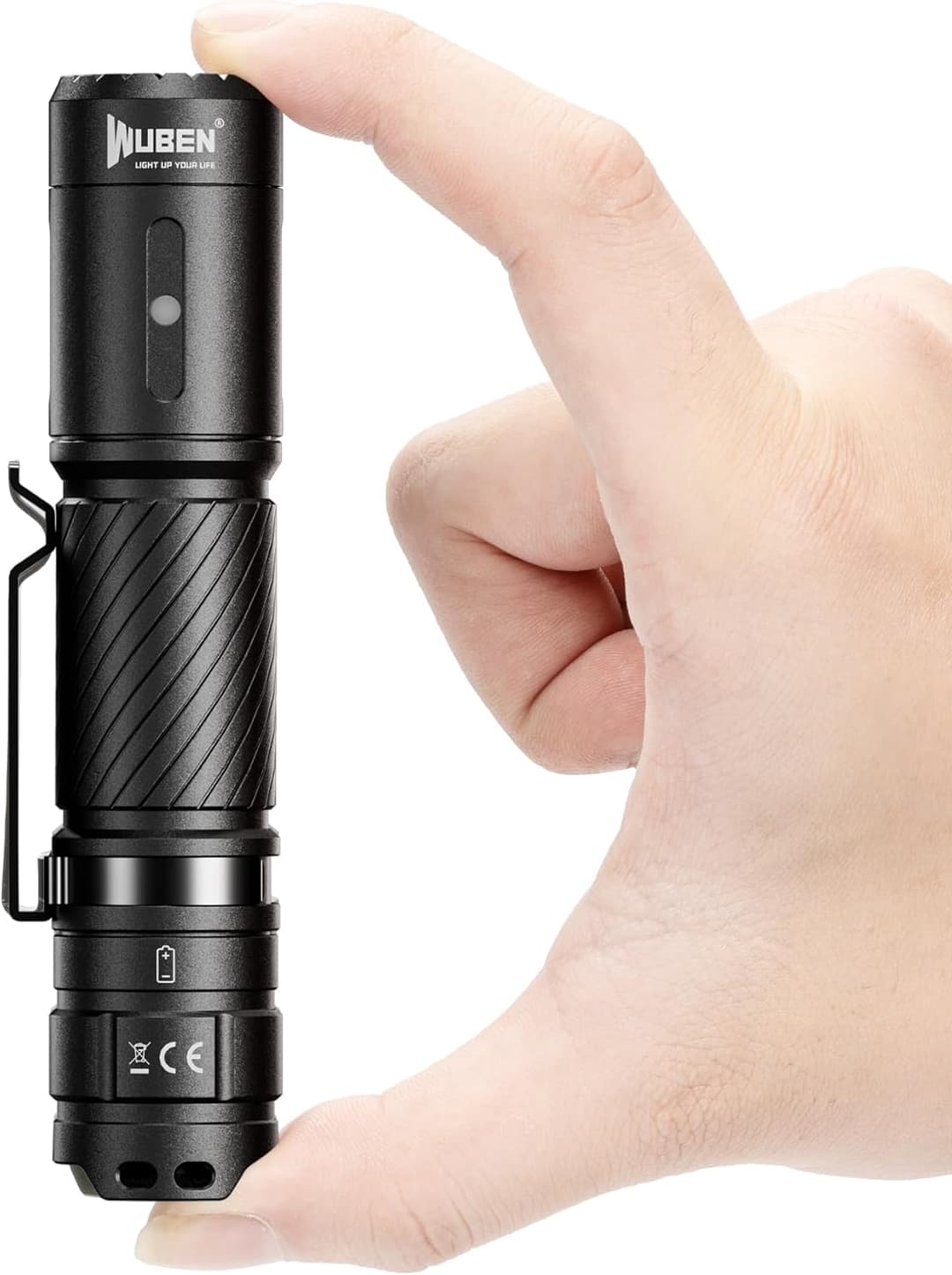 WUBEN C3 Lampe Torche Rechargeable 1200 Lumens Lampe de poche LED Ultra Puissante, Lampe Tactique IP68 Étanche Torche USB C,6 Modes pour Extérieur Camping Randonnée Urgence