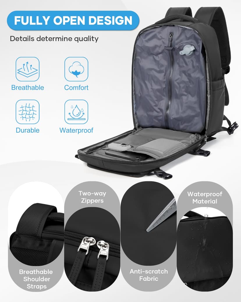 SZLX Vacuum Backpack Carry-on Luggage Women, Airbag Backpack with Vacuum System for Travel, Ryanair Travel Ruscksack Cabin Size with Pump Waterproof Men's Vacuum Suitcase - 5