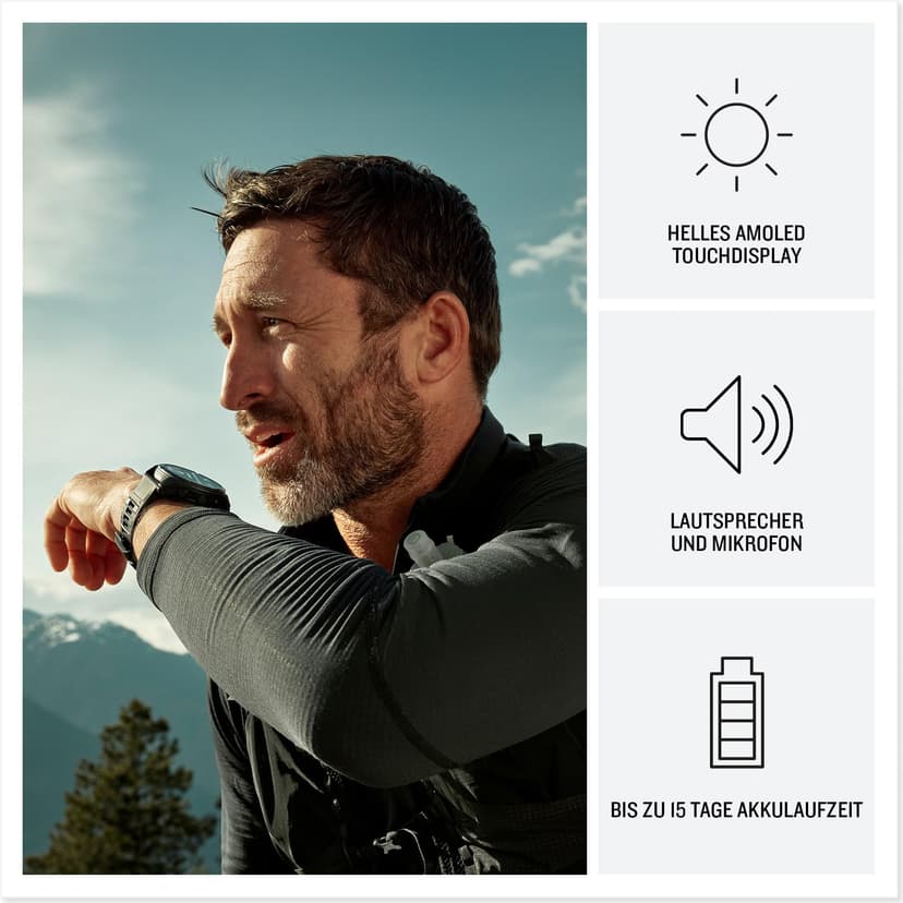 Garmin fēnix 8 Pro, 47mm LTE Premium multisport GPS smartwatch,AMOLED touch Screen,built in inReach technology, advanced health & training features,LED flashlight, up to 15 days battery life,Graphite - 3