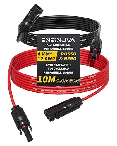 Câble Solaire 4mm²/6mm², Cable Panneau Solaire 1/2/3/5/8/10/12/15/18/20M, IP67 Étanche, Câble d'extension de Câble Solaire avec Connecteurs Mâles et Femelles pour Panneau Solaire(4mm² 10M)