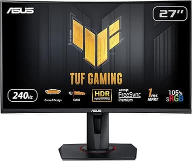 ASUS TUF Gaming VG27VQM Curved Gaming Monitor – 27 inch F…