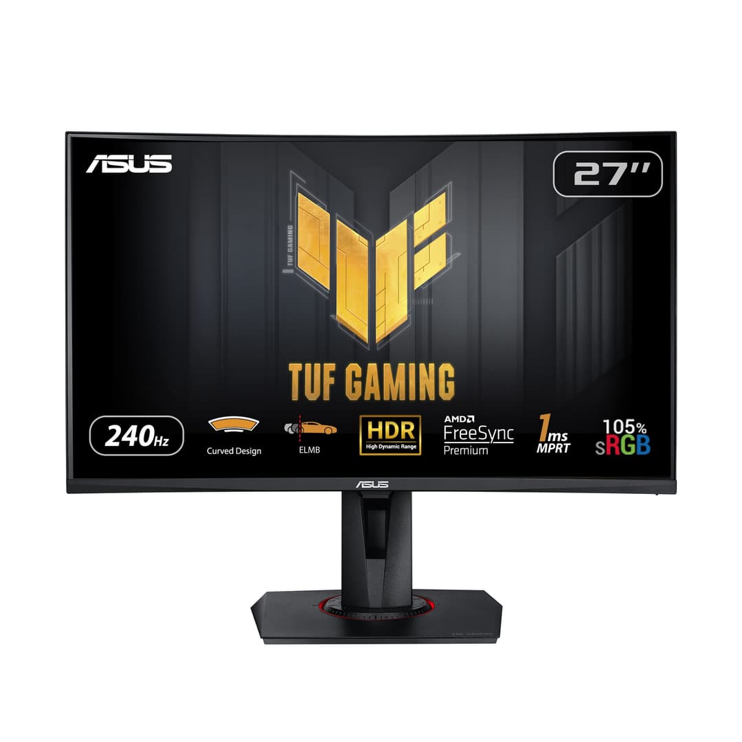 ASUS TUF Gaming VG27VQM Curved Gaming Monitor – 27 inch F…
