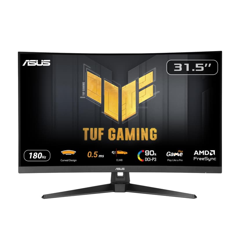 ASUS TUF Gaming VG32WQ3B 31.5" Gaming Monitor (QHD, Curved, 180Hz, ELMB, FreeSync, 1ms GTG (0.5ms minimum), 90% DCI-P3, HDR, DisplayWidget Center) - 1