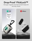 ESR Coque pour AirPods Pro 3 (2025), Compatible avec Les AirPods Pro 3e Génération (câble USB-C), MagSafe Simplifié, Verrouillage Antichute, Ouverture Facile, Série Cyber, Titane - 4