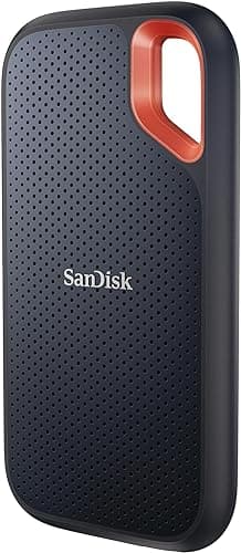 SanDisk 1To Extreme Disque SSD externe, Portable SSD des vitesses allant jusqu'à 1050 Mo/s en lecture, 1000 Mo/s en écriture, USB-C Résistance à la poussière et à l'eau classée IP65, Disque SSD NVMe externe, Noir