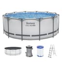 Bestway Steel Pro MAX Frame Pool Complete Set with Filter Pump, Diameter 366 x 122 cm, Light Grey, Round - 1