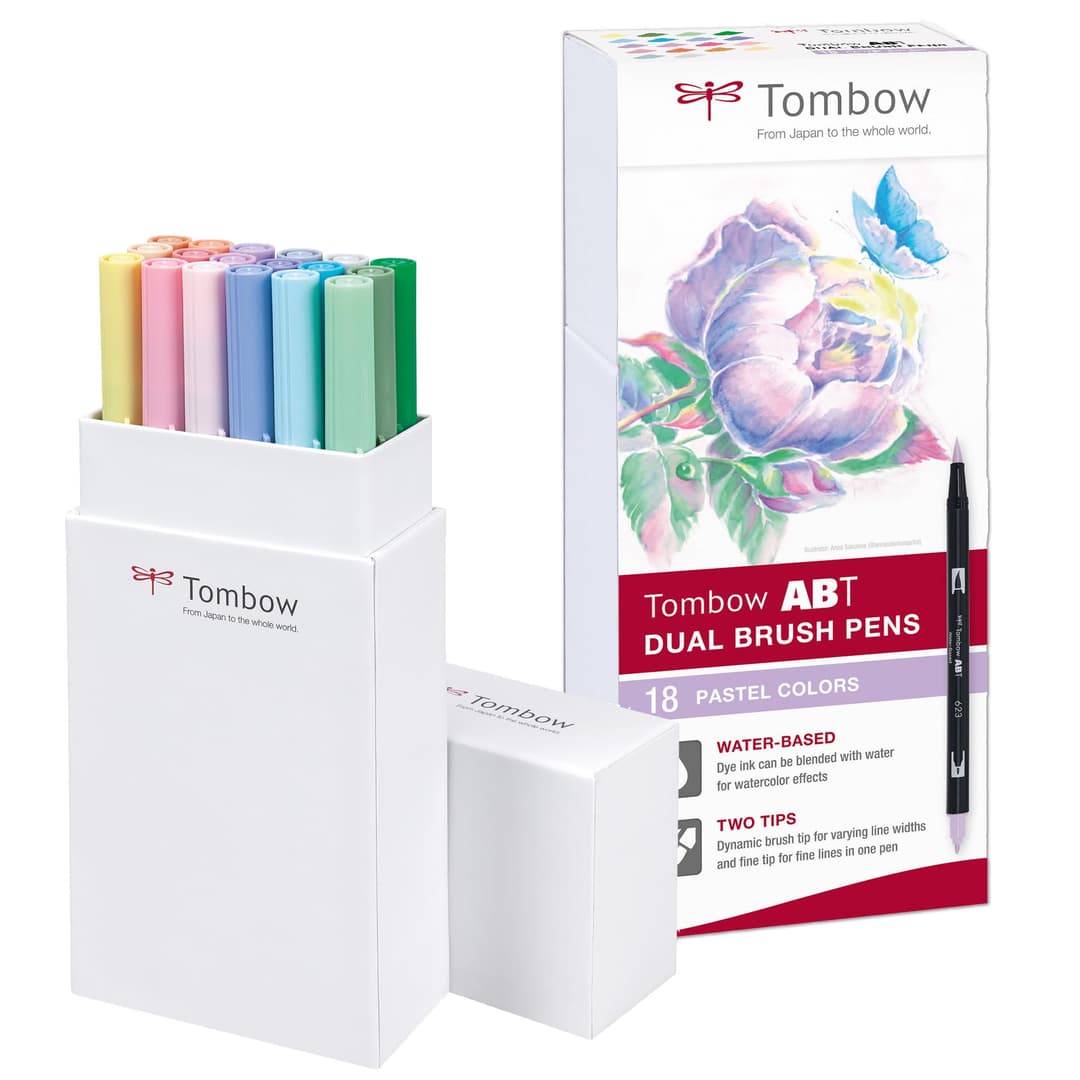 Tombow ABT-18P-5 Dual Brush Pen Lot de 18 Feutres pinceau…